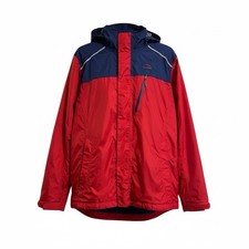LL Bean Jacket Youth Boys Size XL 18 Red Blue Trail Model Rain Coat Hooded Tek