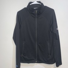 The North Face Womens Large Black Full Zip Jacket Stretch Athletic Thumbholes