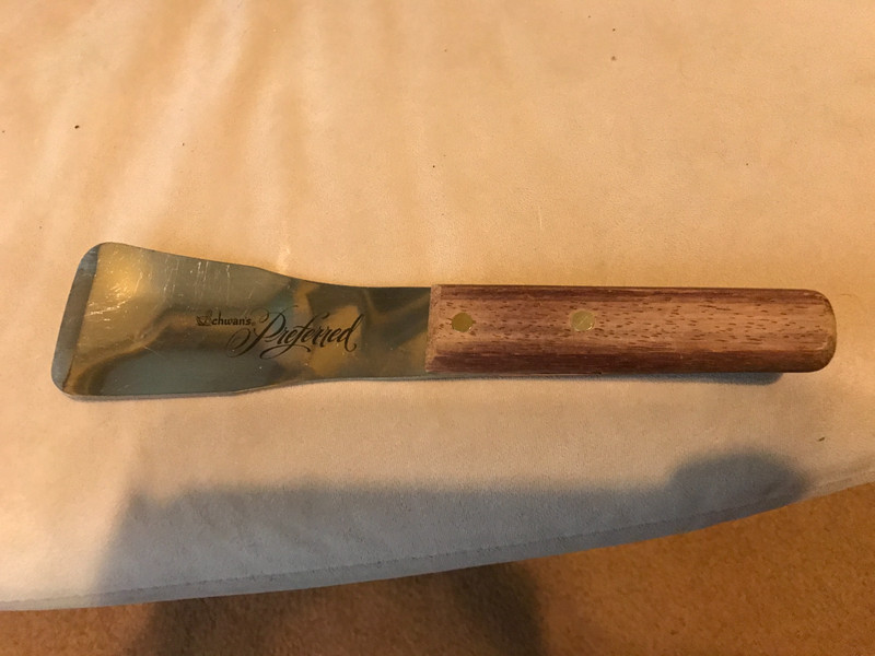 Vtg Schwan's Preferred Stainless Steel Wood Handle Ice Cream Scoop Spade Warco
