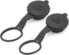 2-Pack Black Waterproof Cover Cap for 12V Car Cigarette Lighter Socket