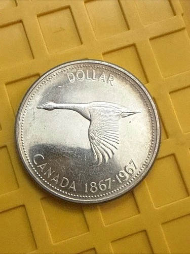 Canada 1967 $1 Silver Centennial Goose Coin KM#70 0.8 Fineness Uncertified E12
