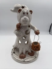 Blue Sky Ghost Trick or Treater  Halloween Votive Holder S1