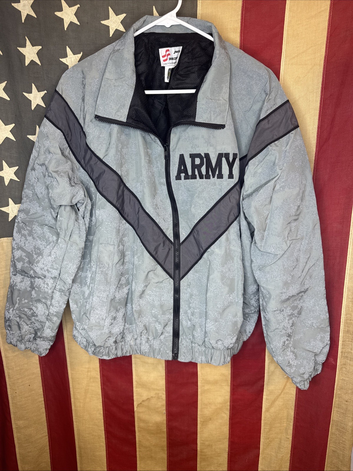 Small Regular - Army IPFU PT Physical Fitness Gray Zip Windbreaker Jacket D172