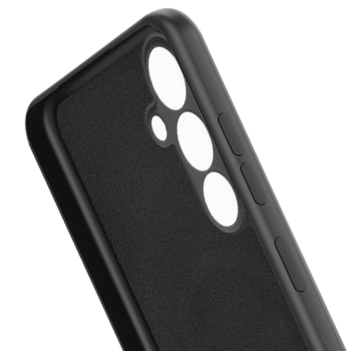 Coque Samsung S24 Plus Jaym silicone microfibre housse noire - 3