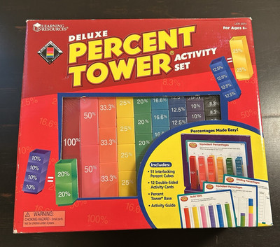 Learning Resources Deluxe Percent Tower Activity Set LER 2074 Homeschooling New