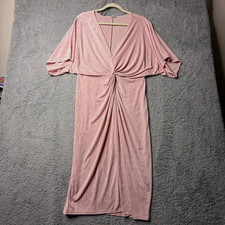 Fashion Nova Dress Women's 3XL Pink Twist Front Short Sleeve