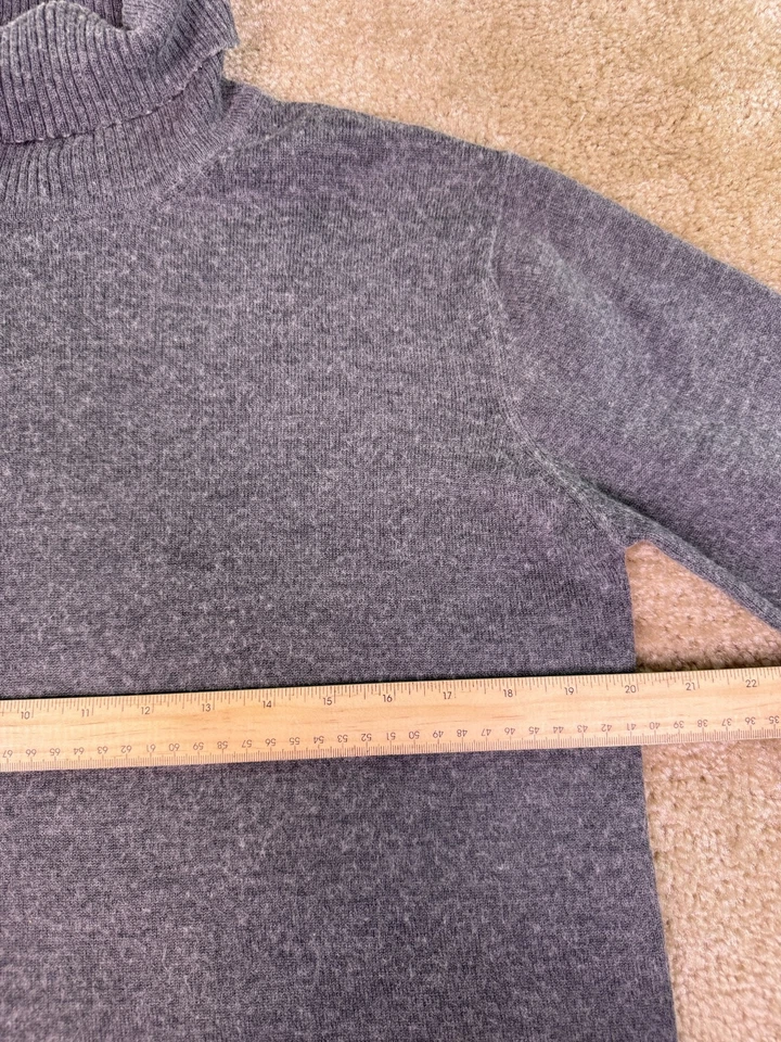 Suéter de cuello alto Rena Rowan para mujer mezcla de lana gris talla grande vintage E415 Foto 4 de 4