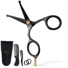 Black 420C Steel Beard Mustache Scissors Men Trimming Grooming Kit 4.2Inch