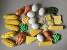 Pretend Play Kitchen Food Items Lot Plastic Eggs Chicken Butter Peas Etc