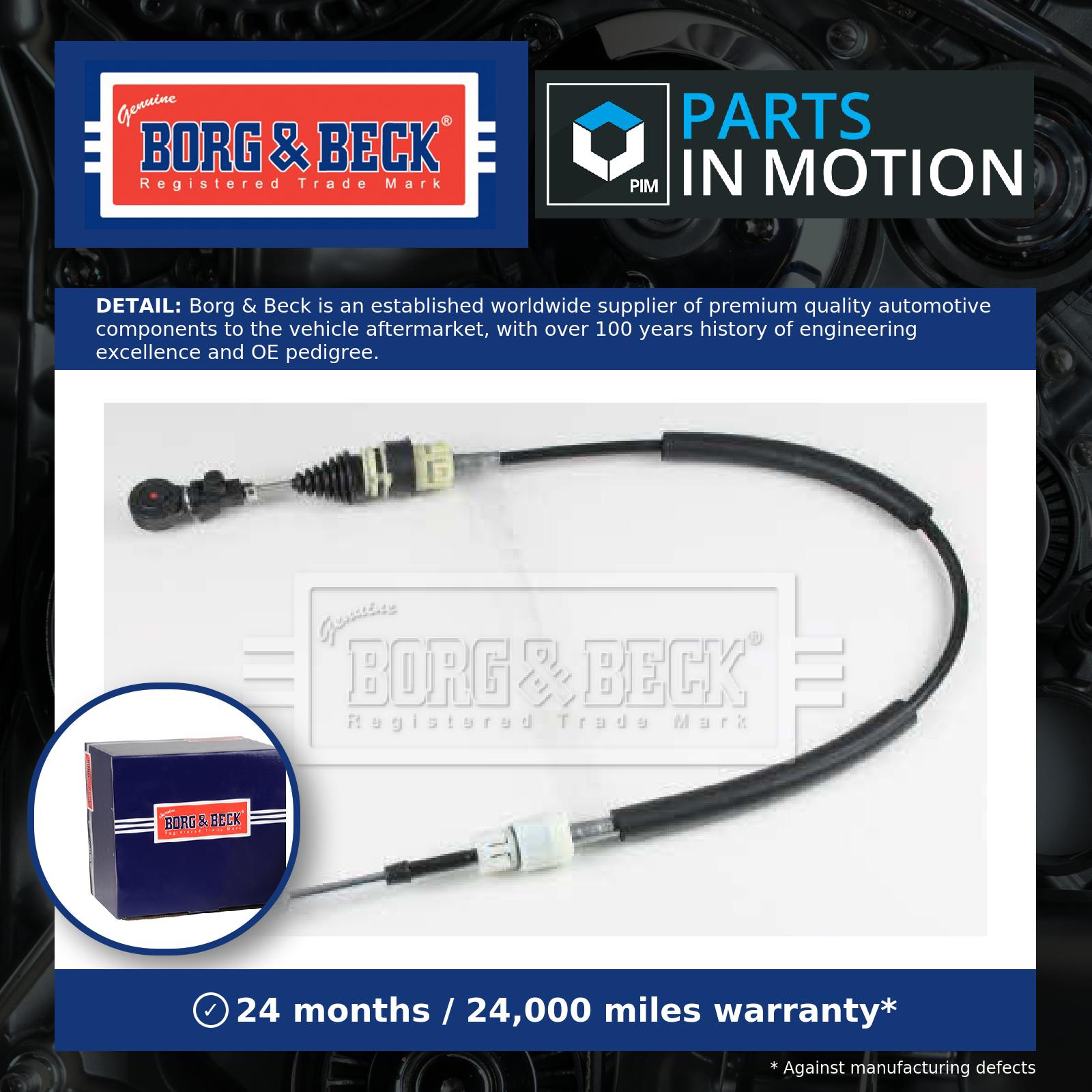 Borg & Beck BKG1203 Gear Control Cable