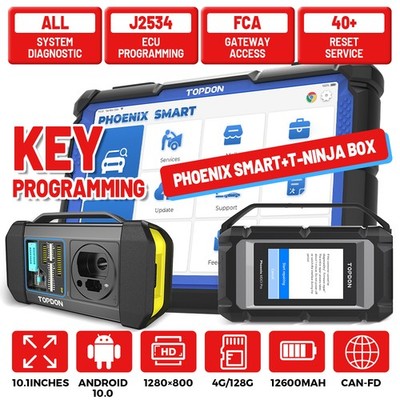 2026 TOPDON Phoenix Smart + T-Ninja Box IMMO Key Programmer J2534 OBD2 Scan Tool