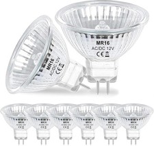 8 Pack MR16 Halogen Bulbs GU5.3 12V 50W Dimmable Spotlight Lamps