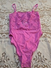 New Wolford Pink Lace Bodysuit Size Small/C Cup