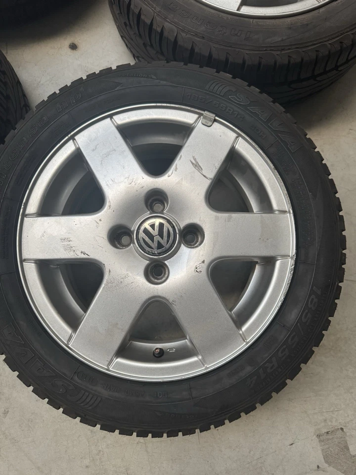 VW Sommer Reifen 4 Stück 14 Zoll Aluminium Felgen Original VW - Bild 3 von 4
