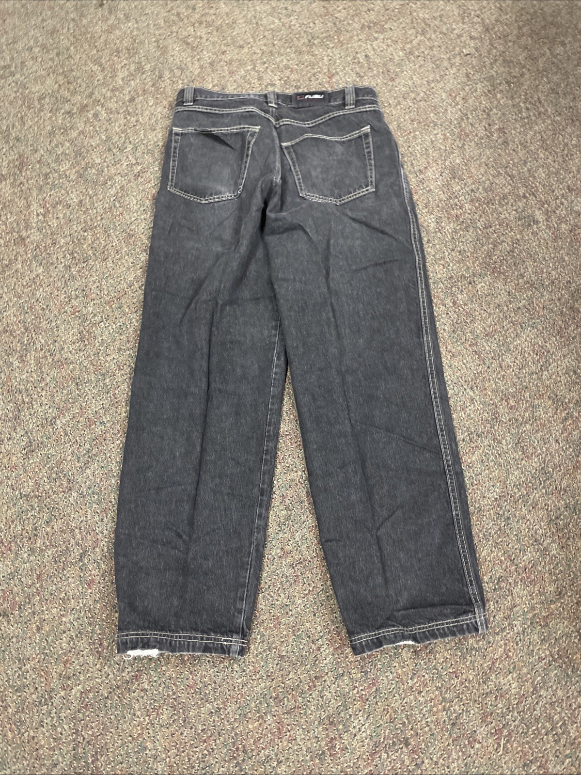 Vintage FUBU Baggy Jeans Mens 36x34 Black Y2K Hip Hop… - Gem