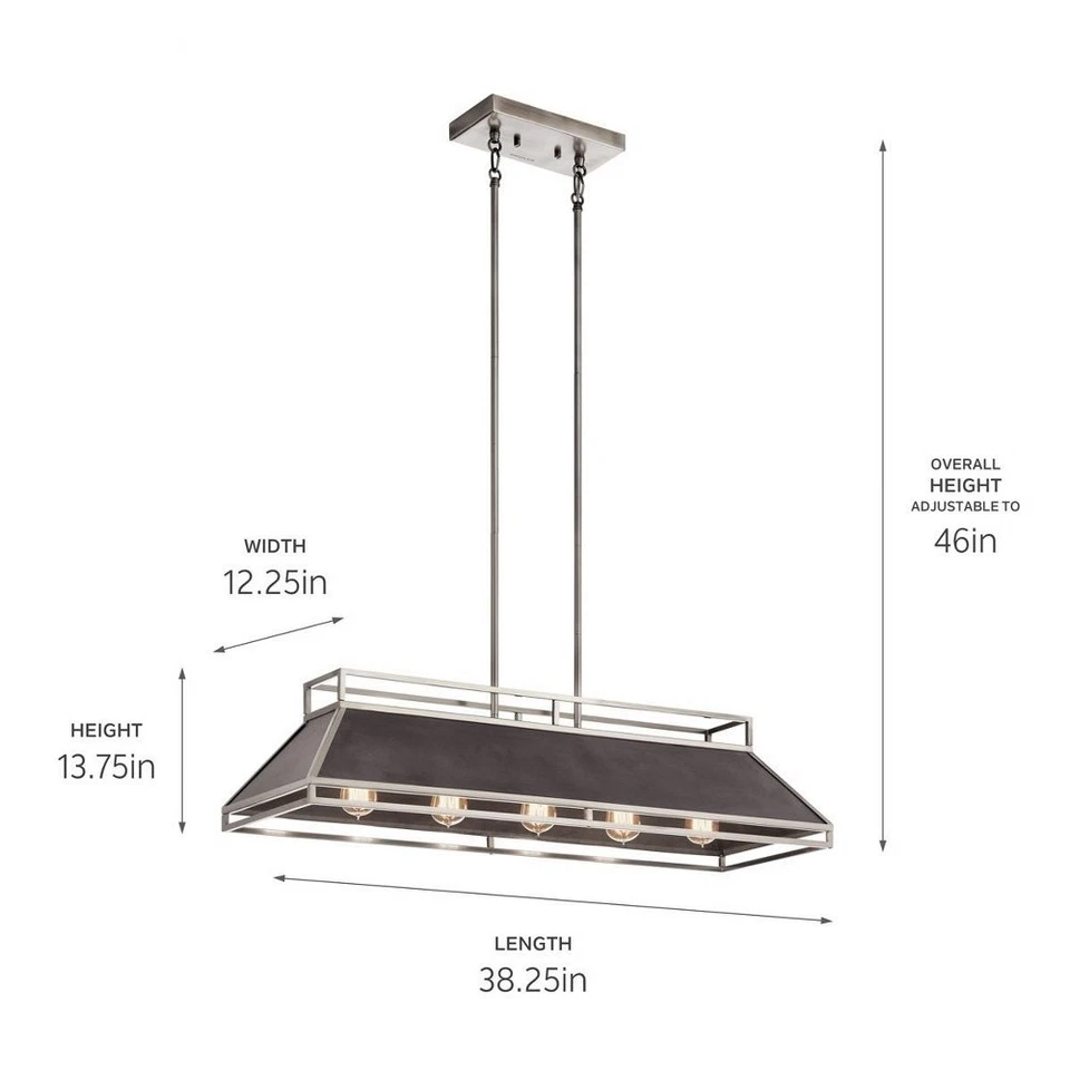 Iluminación Kichler - Lámpara lineal de cinco luces - Lámpara lineal (individual) - Foto 4 de 4