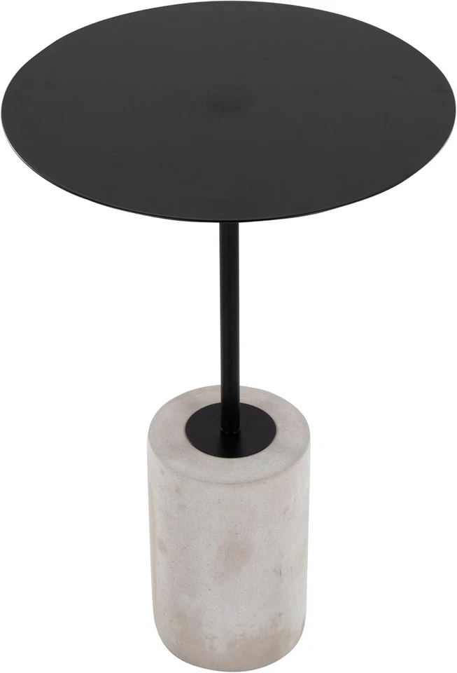 Mesa auxiliar Symbol contemporánea de hormigón y negro Foto 3 de 4