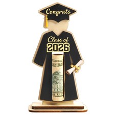 Graduation Money Holder 2026, Class of 2026 Cash Gift Holder, Black Wooden Gr...