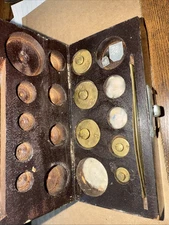 Vintage Antique Apothecary Grain & Fractional Weights Set Brass- Incomplete