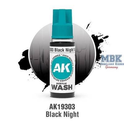 AK Interactive S.L. AK-19303 BLACK NIGHT   ACRYLIC WASH
