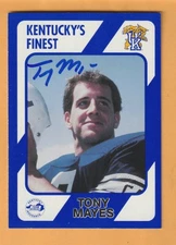 Tony Mayes Kentucky Wildcats AUTO Signed 1989 Card Paintsville KY