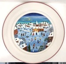 Villerory & Boch Naif Limited Edition Christmas Plate Premium Porcelain 12"