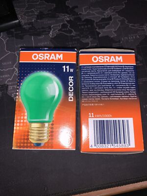 OSRAM Decor 11W Glühbirne Set - 5 Stück, Rot/Gelb/Grün/Orange/Blau  