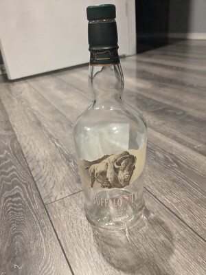 Empty Clear 750 mL Bottle of Buffalo Trace Kentucky Straight Bourbon Whiskey