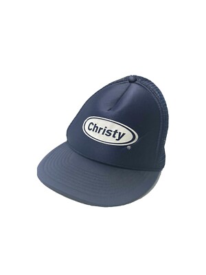 Vintage 1970s Christy Trucking Hat Cap Navy Blue Otto Retro Truckers USA Macho