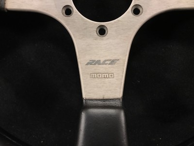 MOMO steering wheel racing model イタリア製 Italy MOMO RACE YEAR 1995 Leather Steering Wheel 13.65