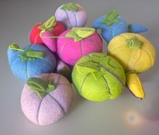 Tomato-kin PIN CUSHION W/EMERY STRAWBERRY Assorted Colors Approx 3&rdquo;-3-1/2