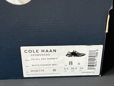 Cole Haan Zerogrand Woman's Sneakers 8 B, All Day Runner.W26774.Open Box.