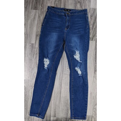 Almost Famous Juniors Size Whiskered Distressed Skinny Denim - Main Image