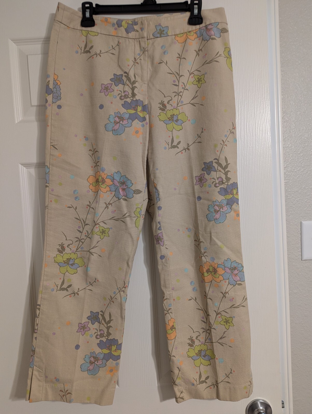 vintage flowered cropped pants size 10 sigrid olsen sport