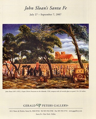 2007 JOHN SLOAN'S SANTA FE Art Gallery Exhibit 1-Page Magazine PRINT AD