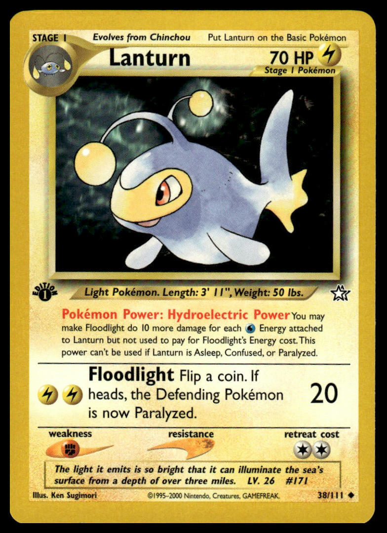 Pokemon Neo Genesis 38/111 Lanturn 1st Edition
