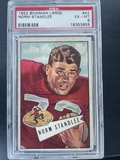 1952 Bowman Large Football #42 Norm Standlee San Francisco 49ers PSA 6 Set Break