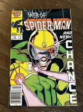 Web of Spider-Man #15 Newsstand (Marvel 1986) 1st Chance & Black Fox VF+