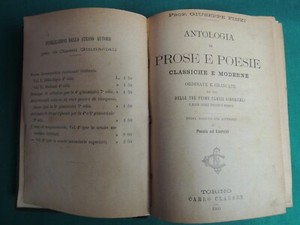 G Finzi Antologia Di Prose E Poesie Classiche E Moderne 1900 L1 Ebay