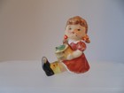 Vintage Made In Japan Little Girl With Basket Salt Shaker Only 3" Tall — photo 1