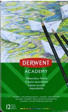 Derwent 12-piece Academy Watercolour Pencils NEW