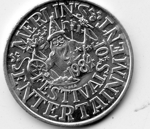 .Mardi Gras Doubloon Krewe: Knights of King Arthur Aluminum 1984 - Picture 2 of 2