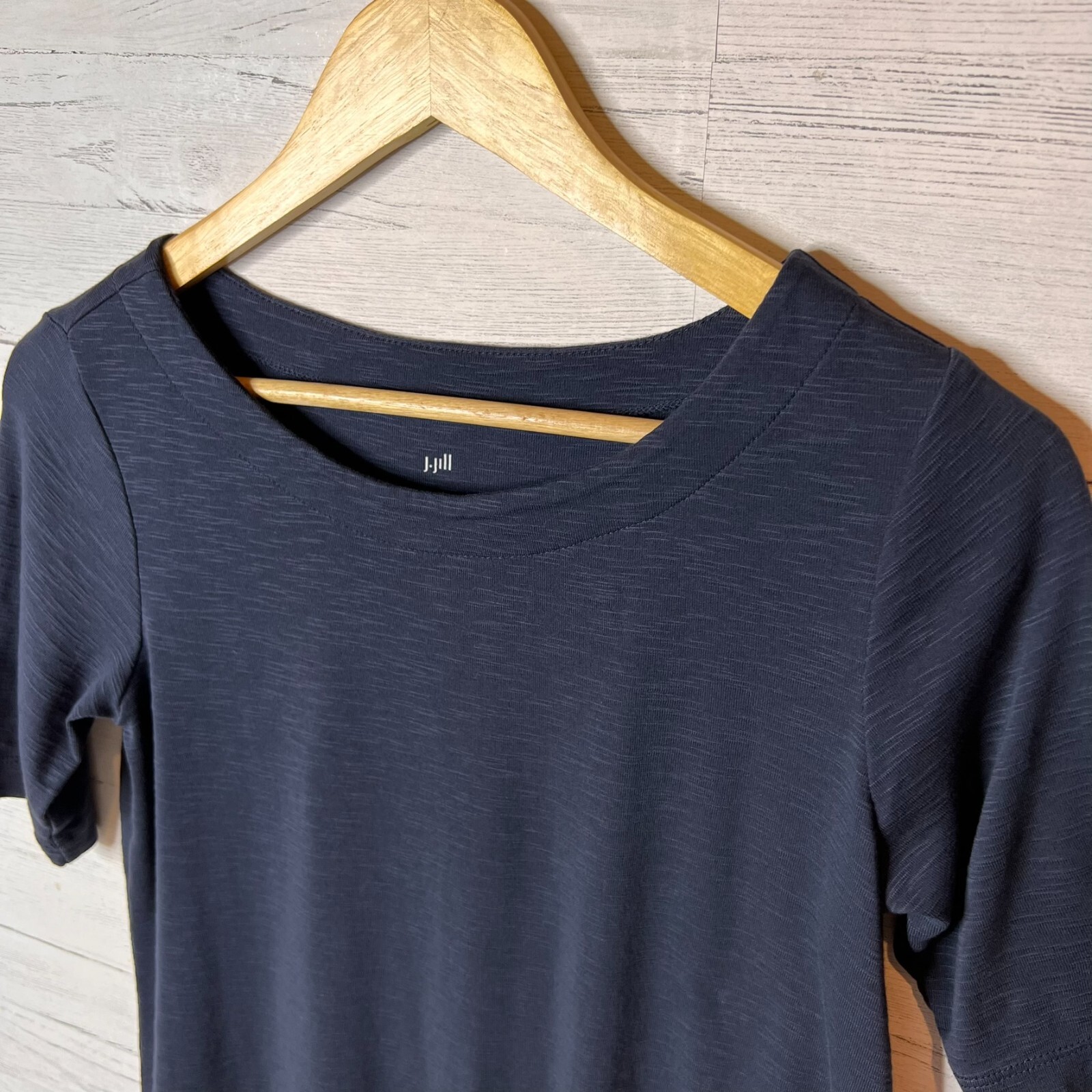 J. Jill 100 Pima Cotton Slub Elbow Sleeve Minimalist… Gem