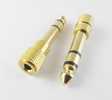 10pcs Gold 6.35mm 1/4" Male Stereo to 3.5mm 1/8" Female Audio Adapter Converter