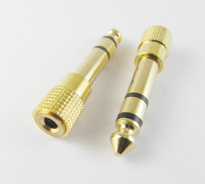 10pcs Gold 6.35mm 1/4'' Male Stereo to 3.5mm 1/8'' Female Audio Adapter Converter