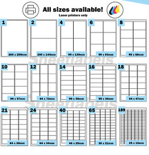 Gold or Silver Metallic Permanent Self-Adhesive A4 Laser Labels. 