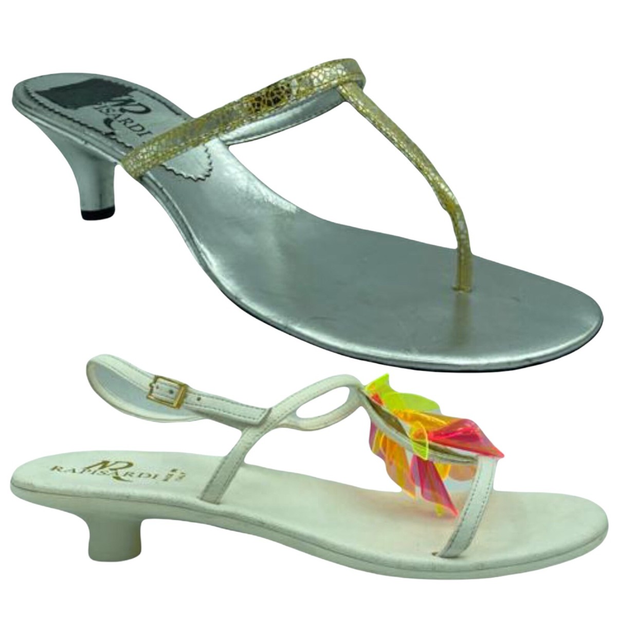 NR Rapisardi Ladies Leather Casual Barely There Slip On Open Heels Shoes  Size UK