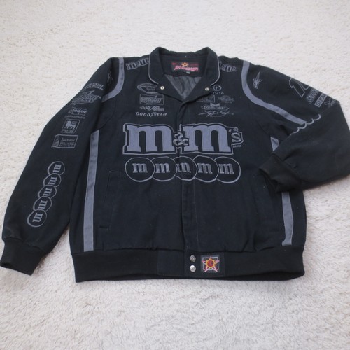 M&Ms Jacket Mens Large Black NASCAR Jeff Hamilton JH Designs Kyle Busch Racing - Picture 2 of 8