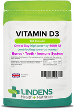 Lindens Vitamin D3 4000IU | 360 Capsules | Immune Health | One a Day | 4+ Months