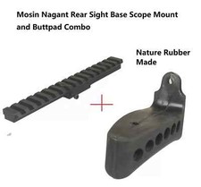 Mosin Nagant Scope Weaver Mount for Rear Sight Base Rubber Buttpad Comb